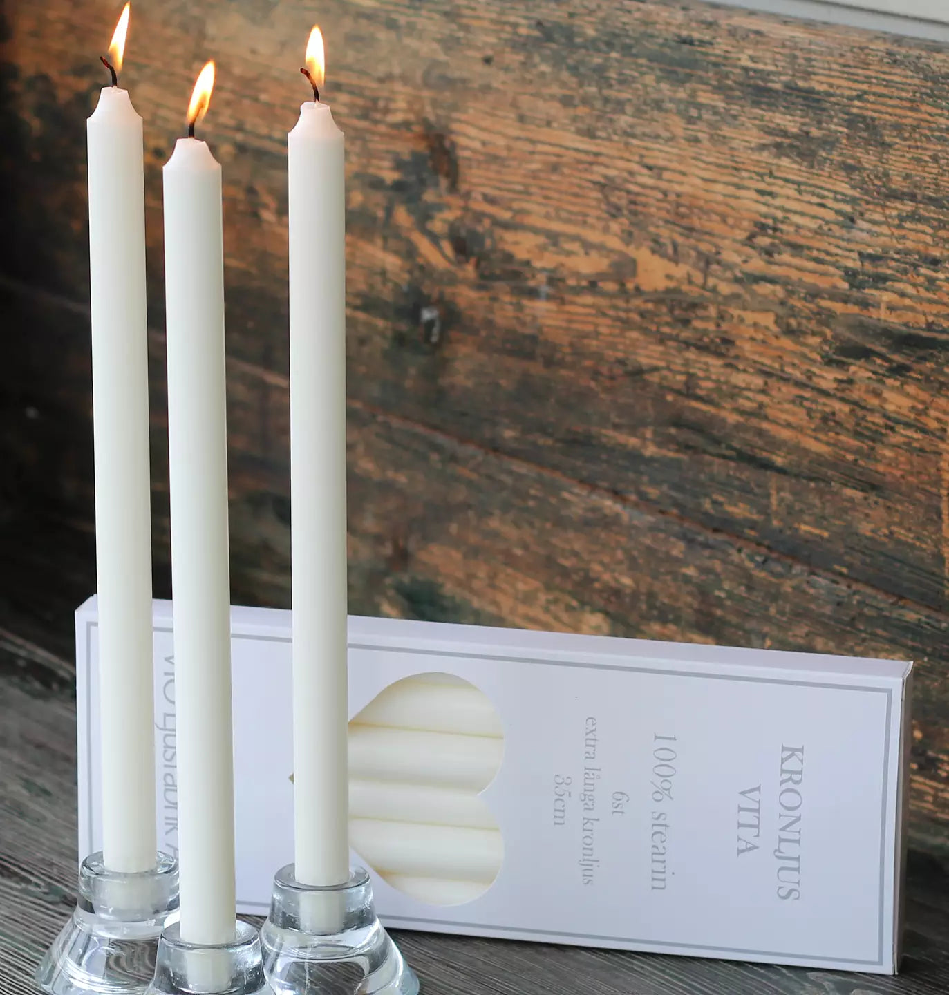 Extra long crown candles (35cm), set of 6
