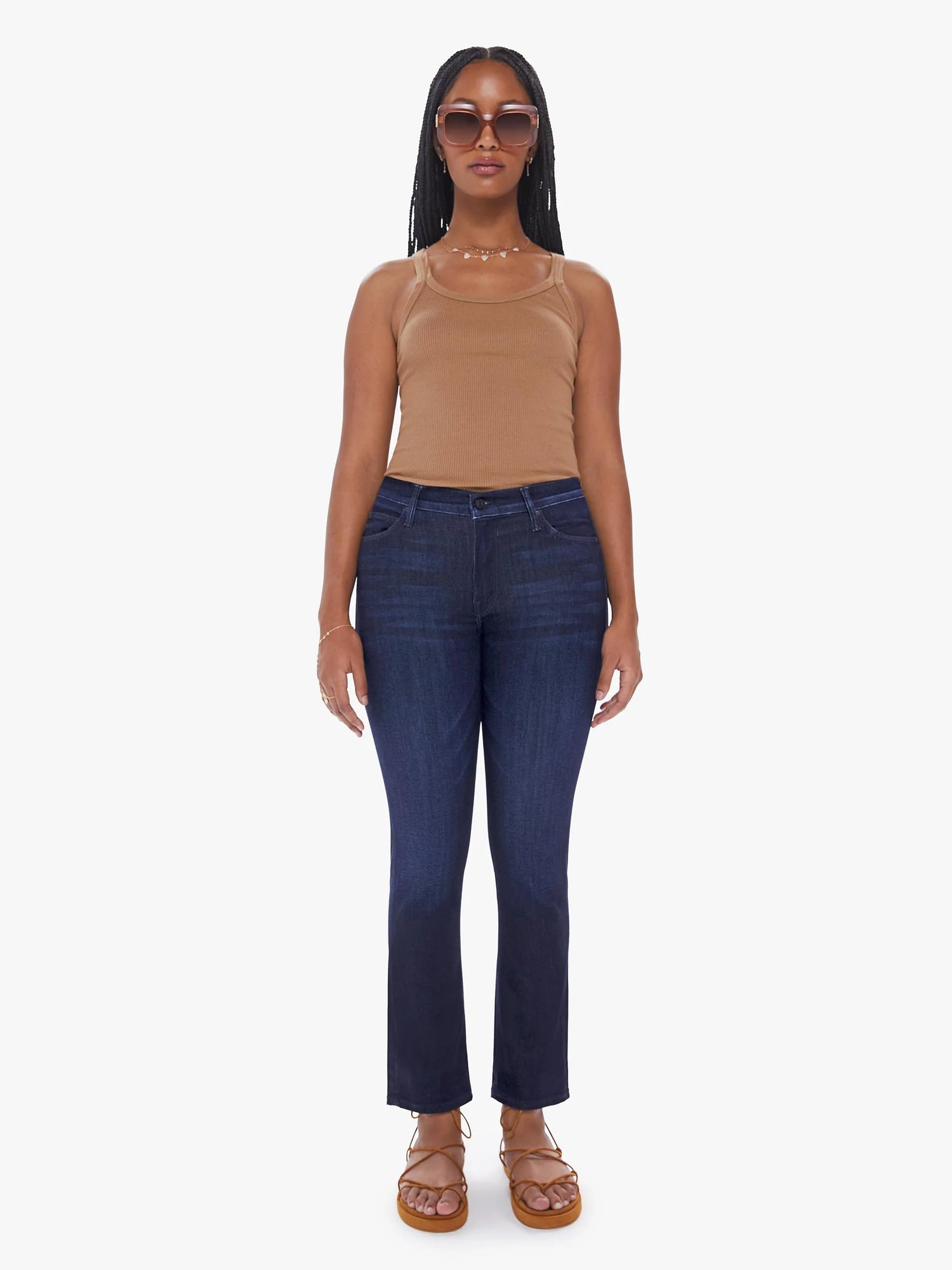 MOTHER: The Mid Rise Dazzler ankle jeans, blue