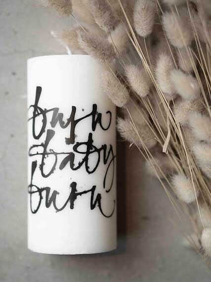 Burn baby burn - Table candle with text