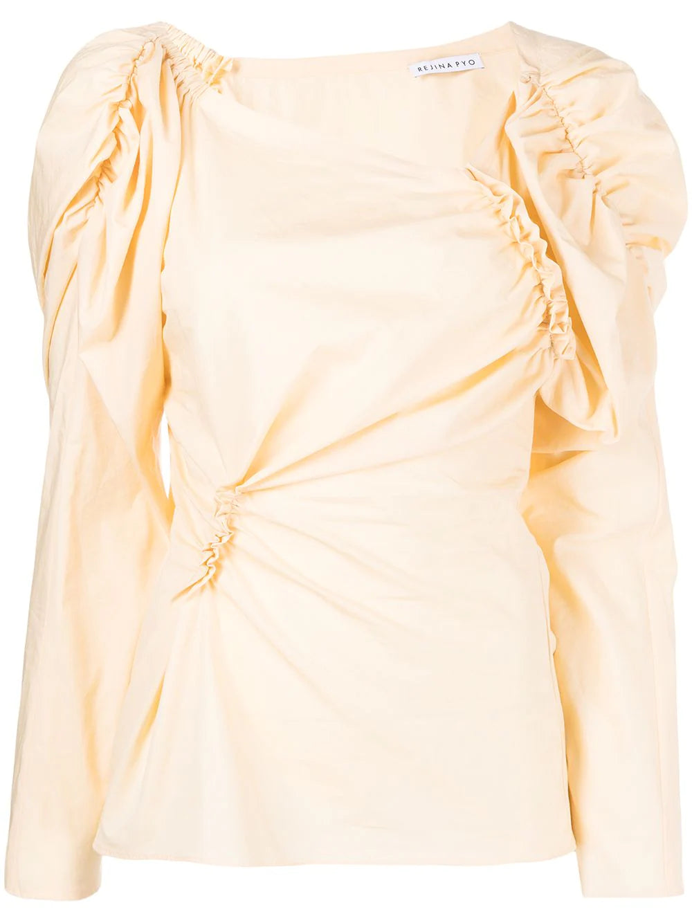 Cassie asymmetric organic cotton blouse, cream