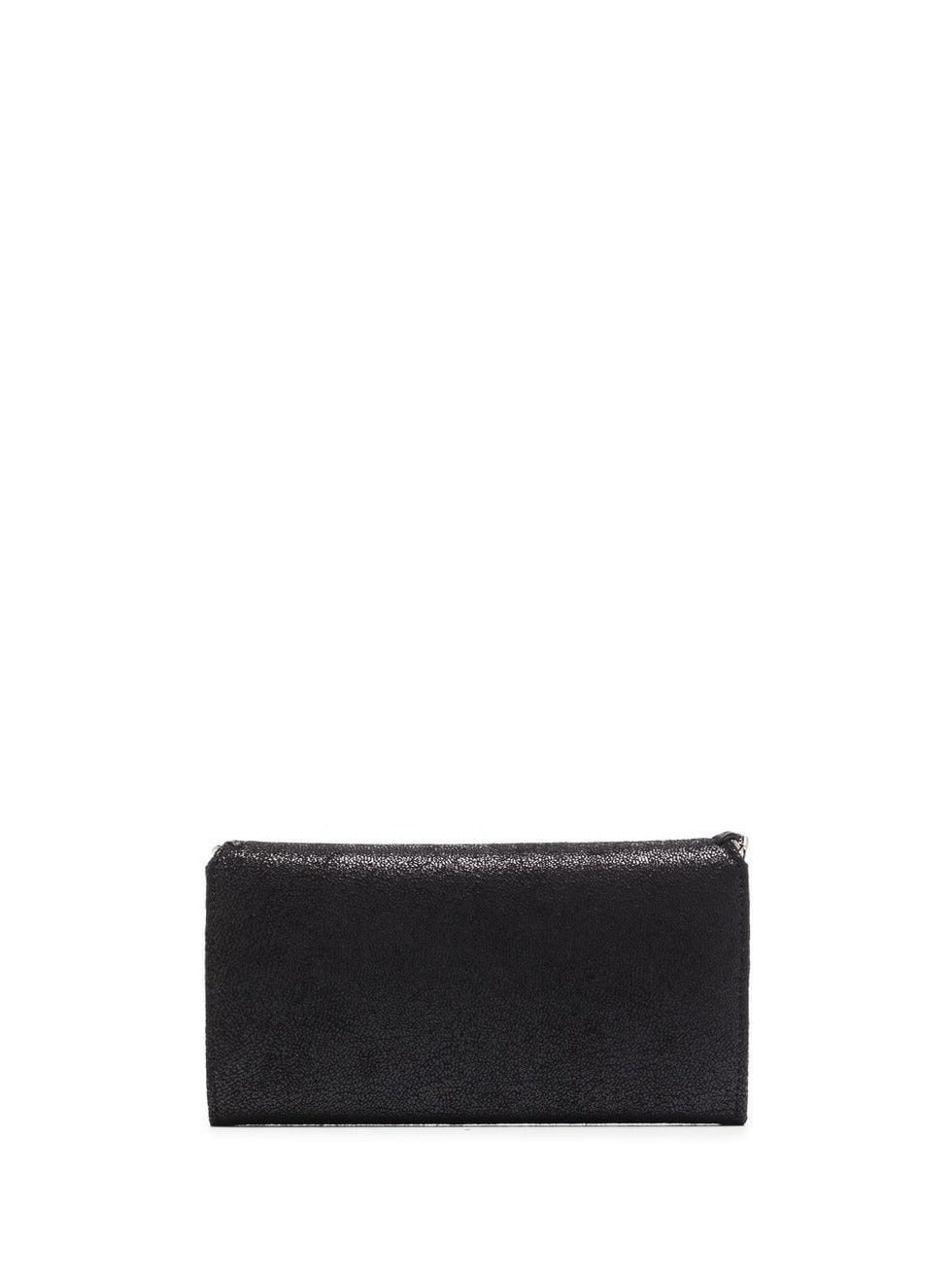 Continental Flap Wallet Eco Shaggy Deer w/silver chain, black