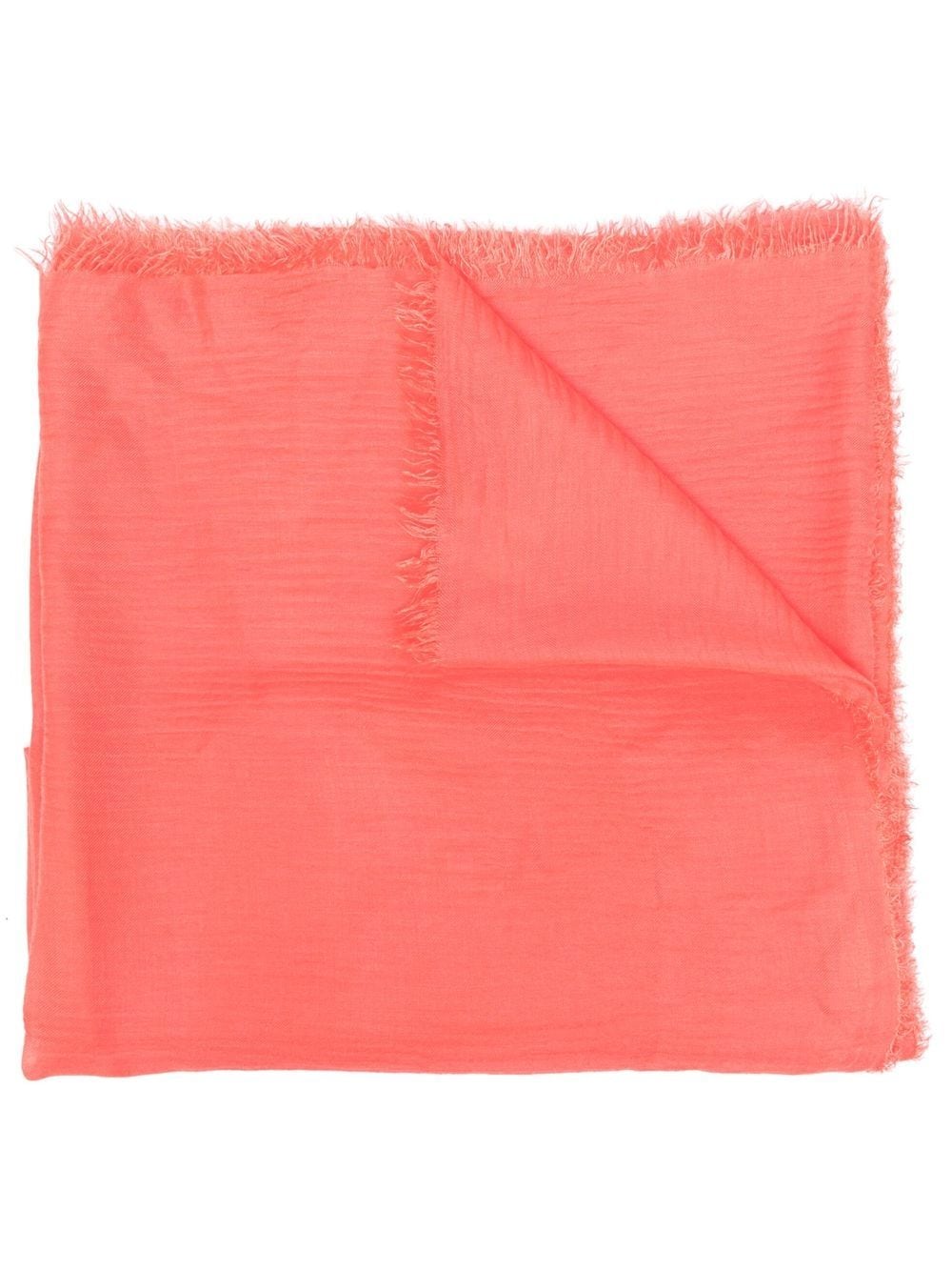 Frayed-edge scarf, red
