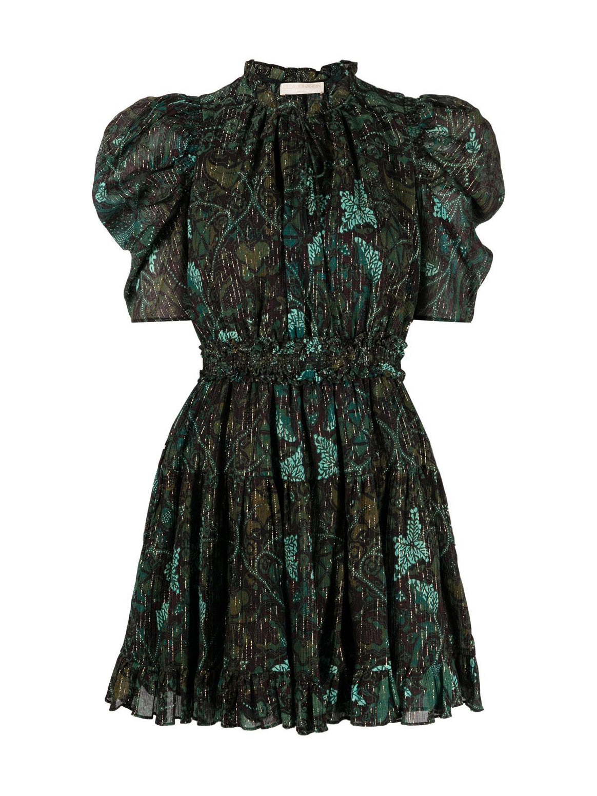Ada cotton-blend mini dress, rainforest