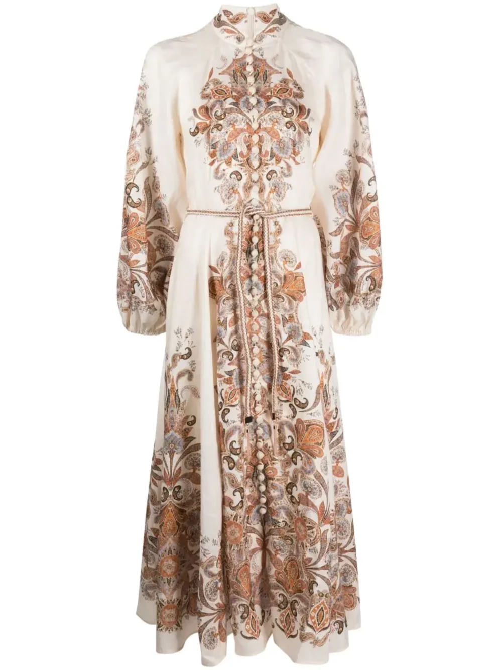 Devi billow linen long dress, ivory