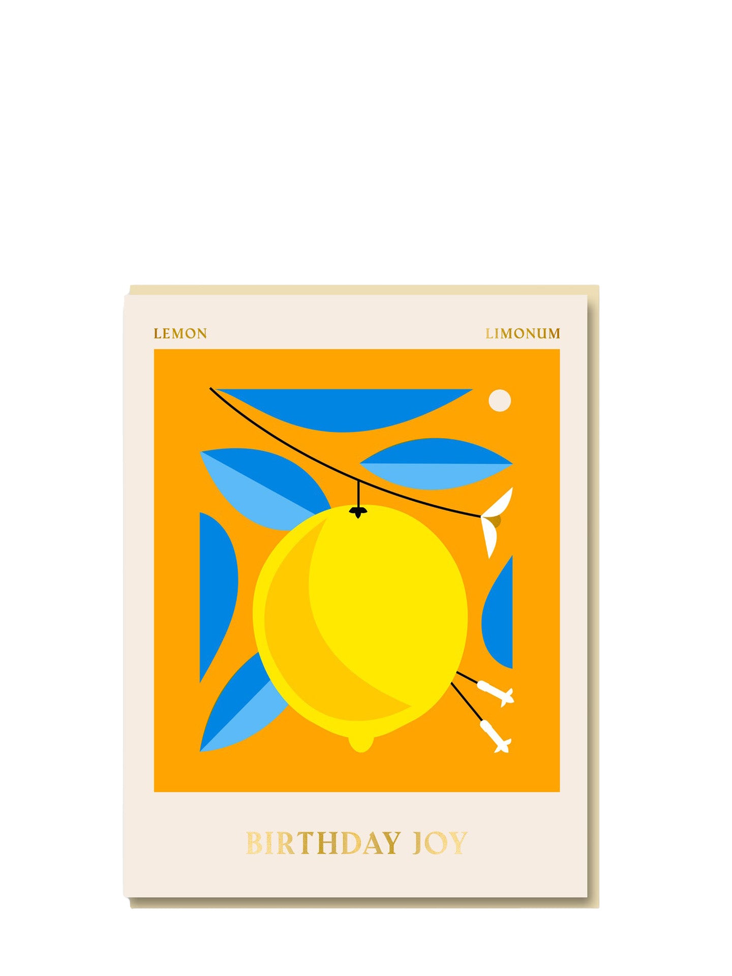 Birthday joy graphic lemon card