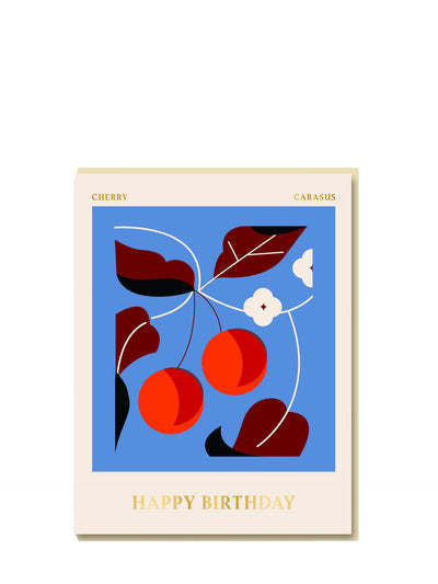Graphic cherry, birthday card
