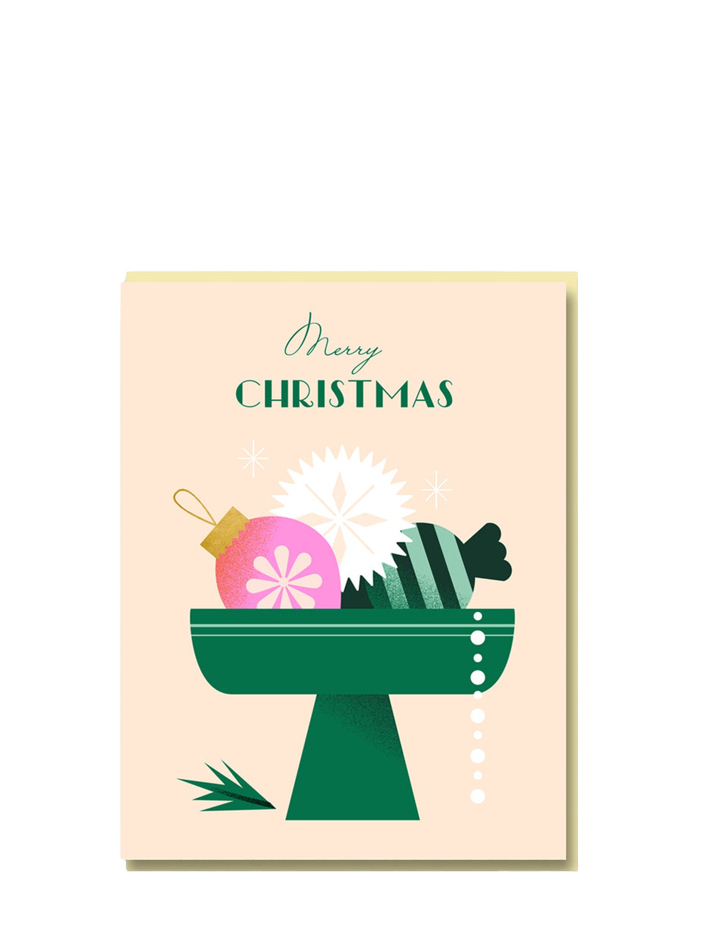 Merry christmas ornament bowl card