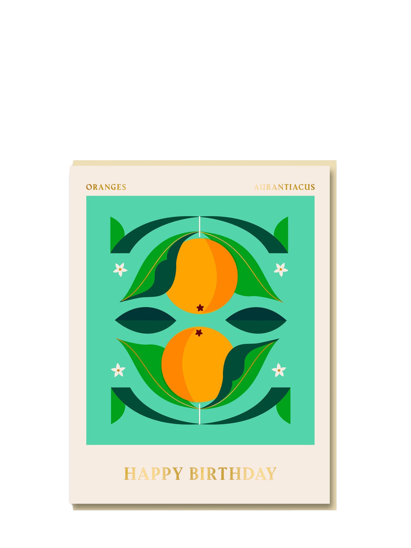 Happy birthday graphic oranges card
