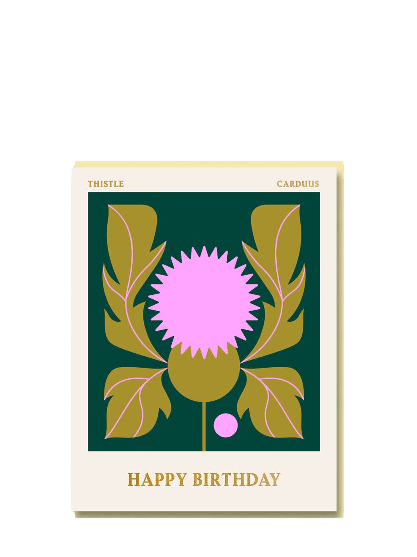 Happy birthday graphic thistle card