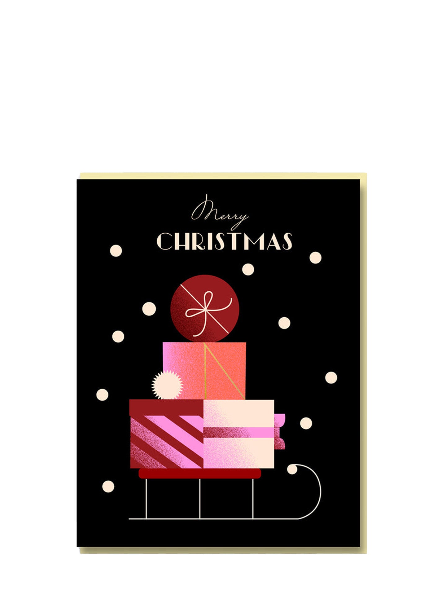 Merry christmas graphic snow sleigh card