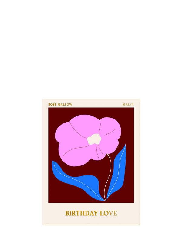 Graphic rose mallow, birthday card