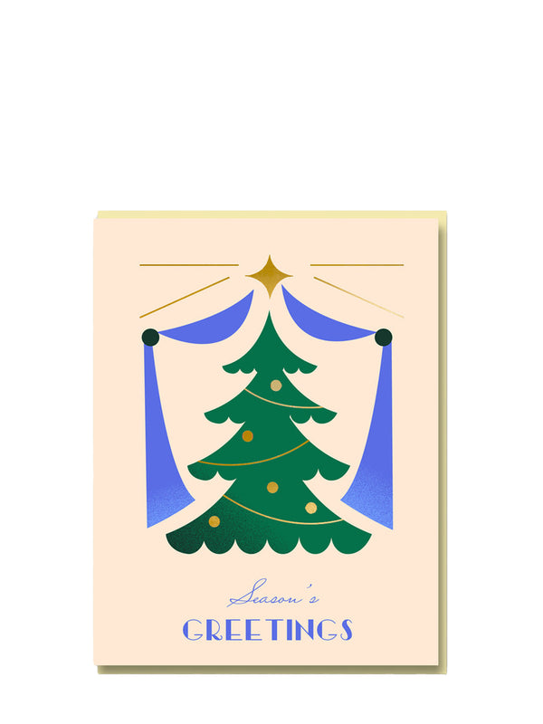 Season's greetings Christmas tree card