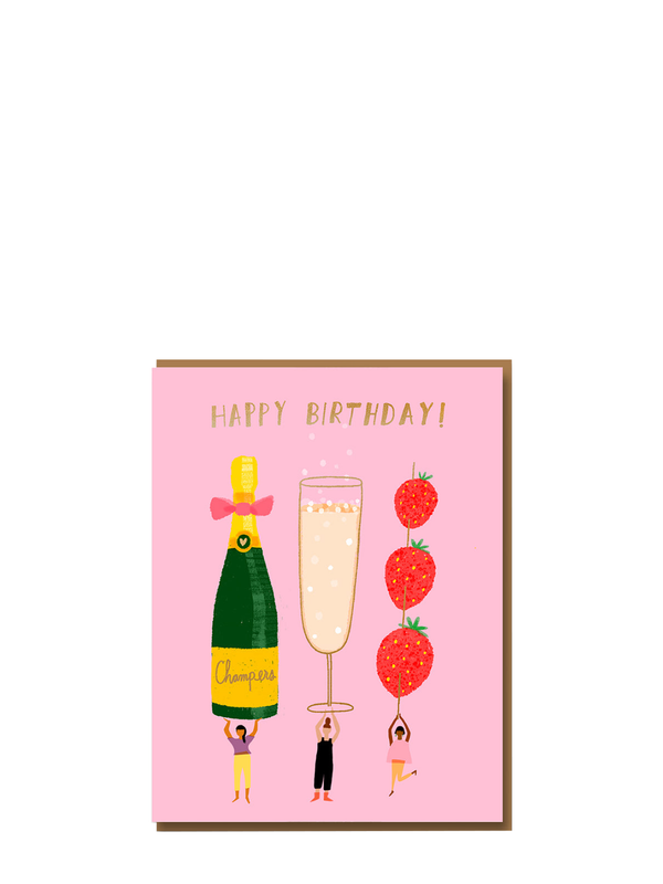 Champagne Wishes, birthday card