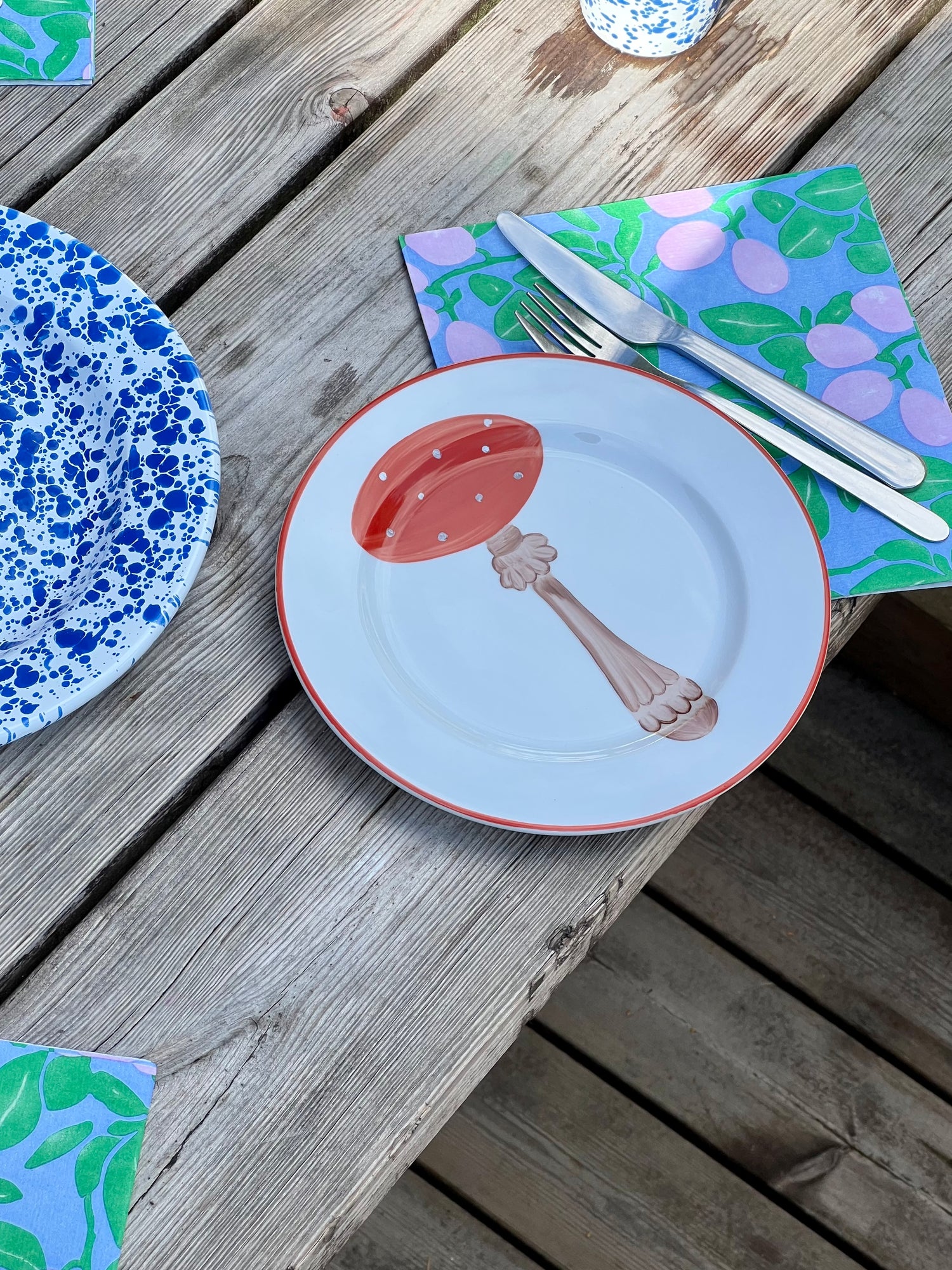 Amanita mushroom dessert plate (21 cm)
