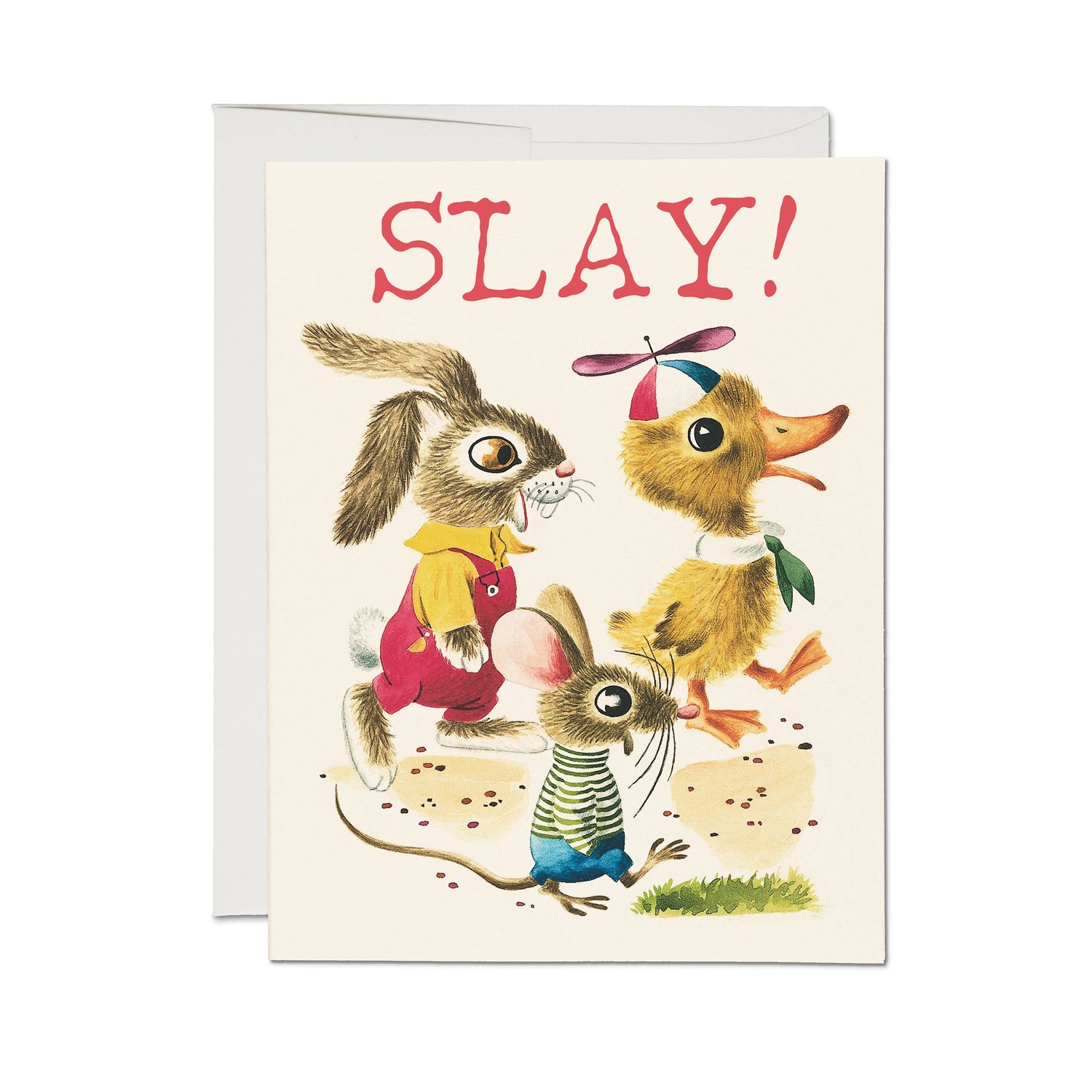 Richard Scarry slay buddies congratulations card