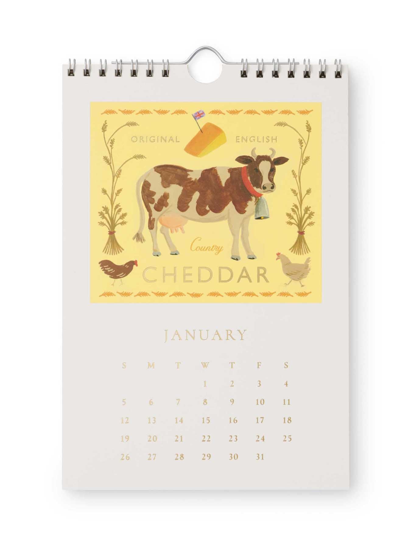 Cheese 2025 Wall Calendar