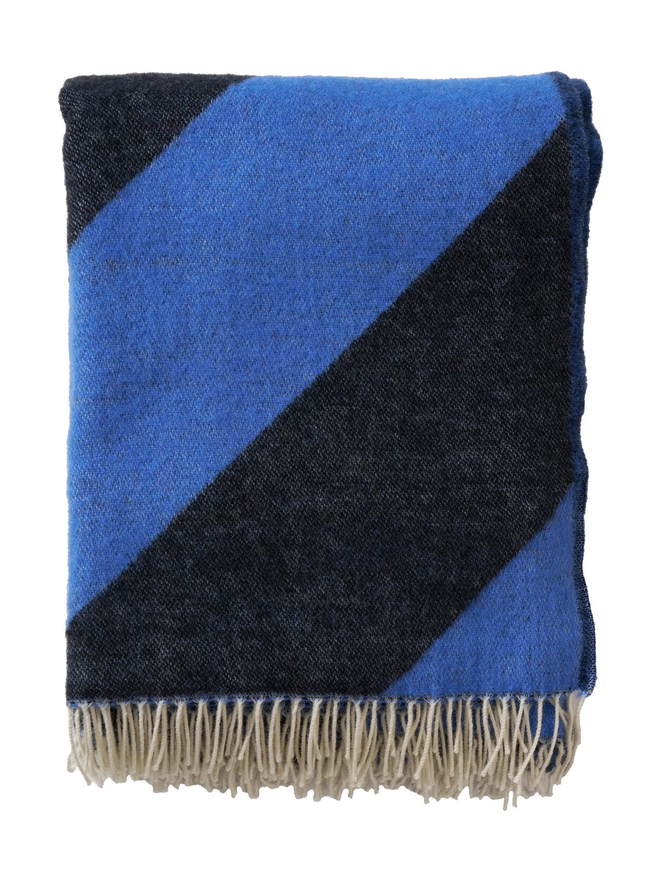 Angle wool throw, blue/black (130x200cm)