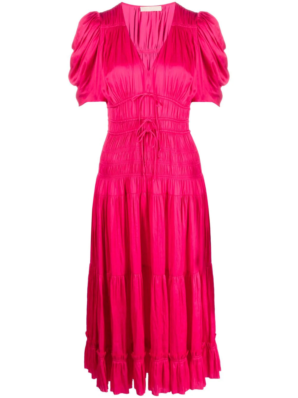 Daria plisse satin Dress, pink