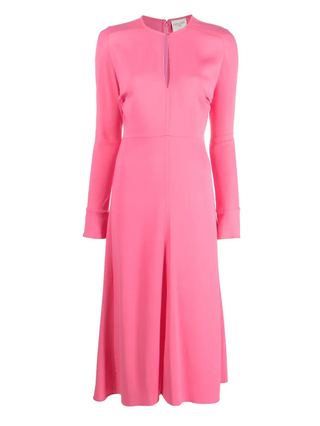 Stretch cady crepe midi dress, boreal rose
