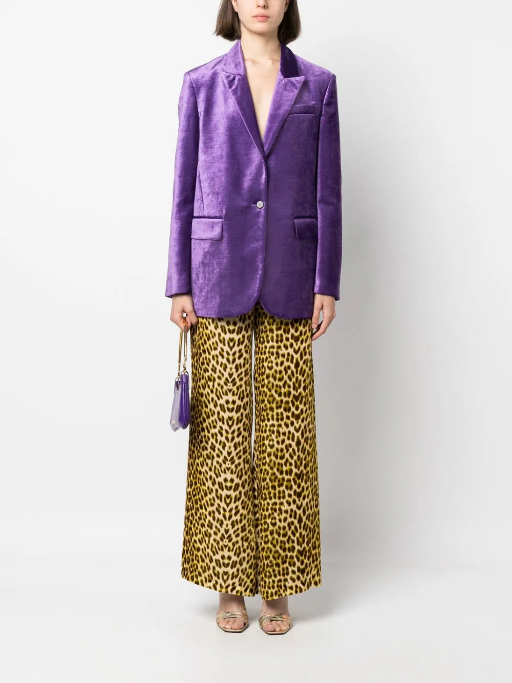 Cotton viscose velvet jacket, violet