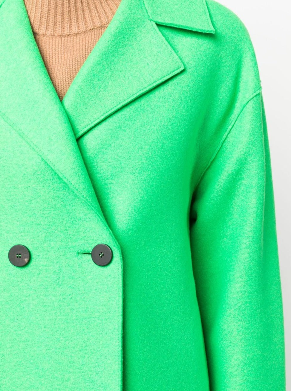 Women dropped shoulder d.b. coat pressed wool, parakeet green