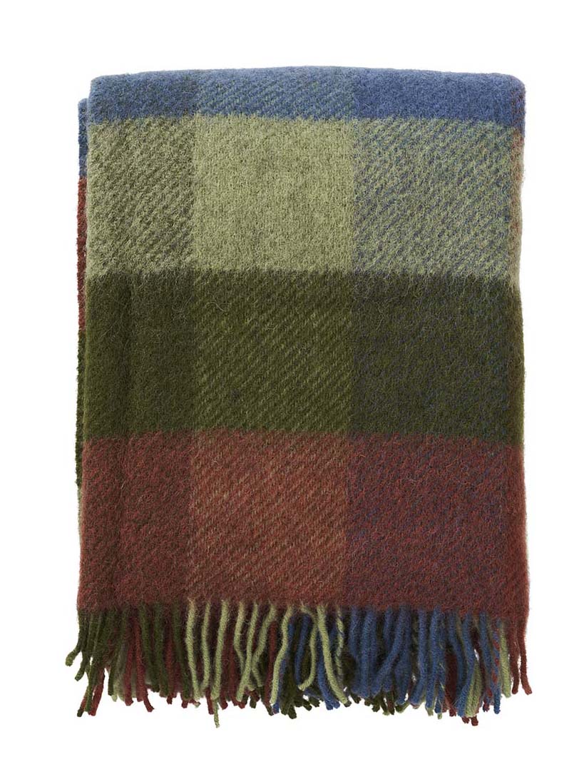 Gotland wool throw, multi/green or multi pastel