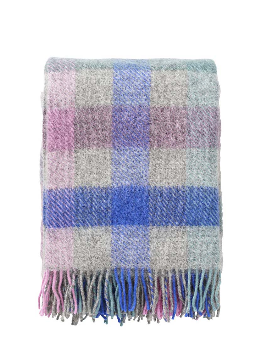 Gotland wool throw, multi/green or multi pastel