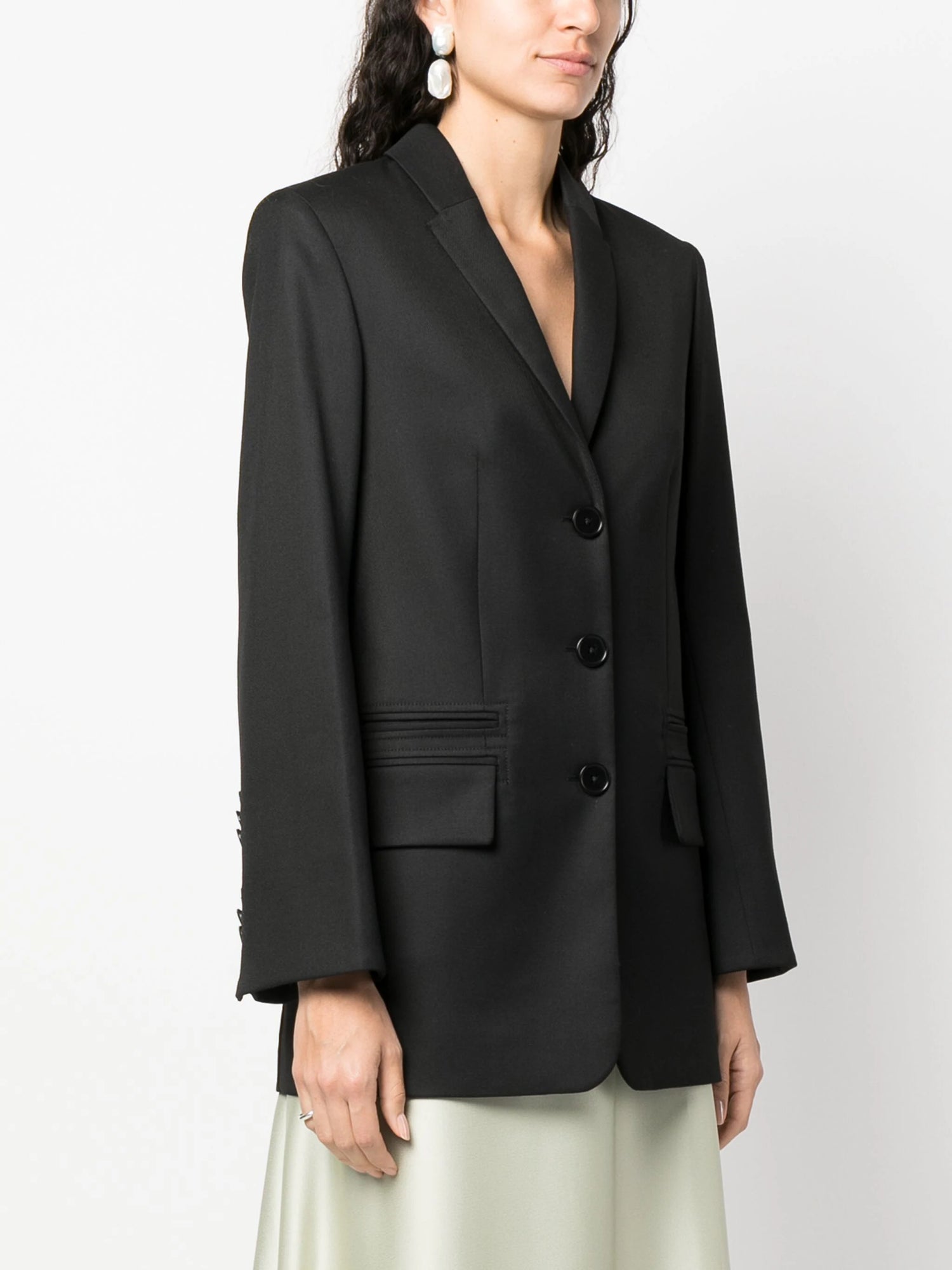 Porter single-breasted jacket, black