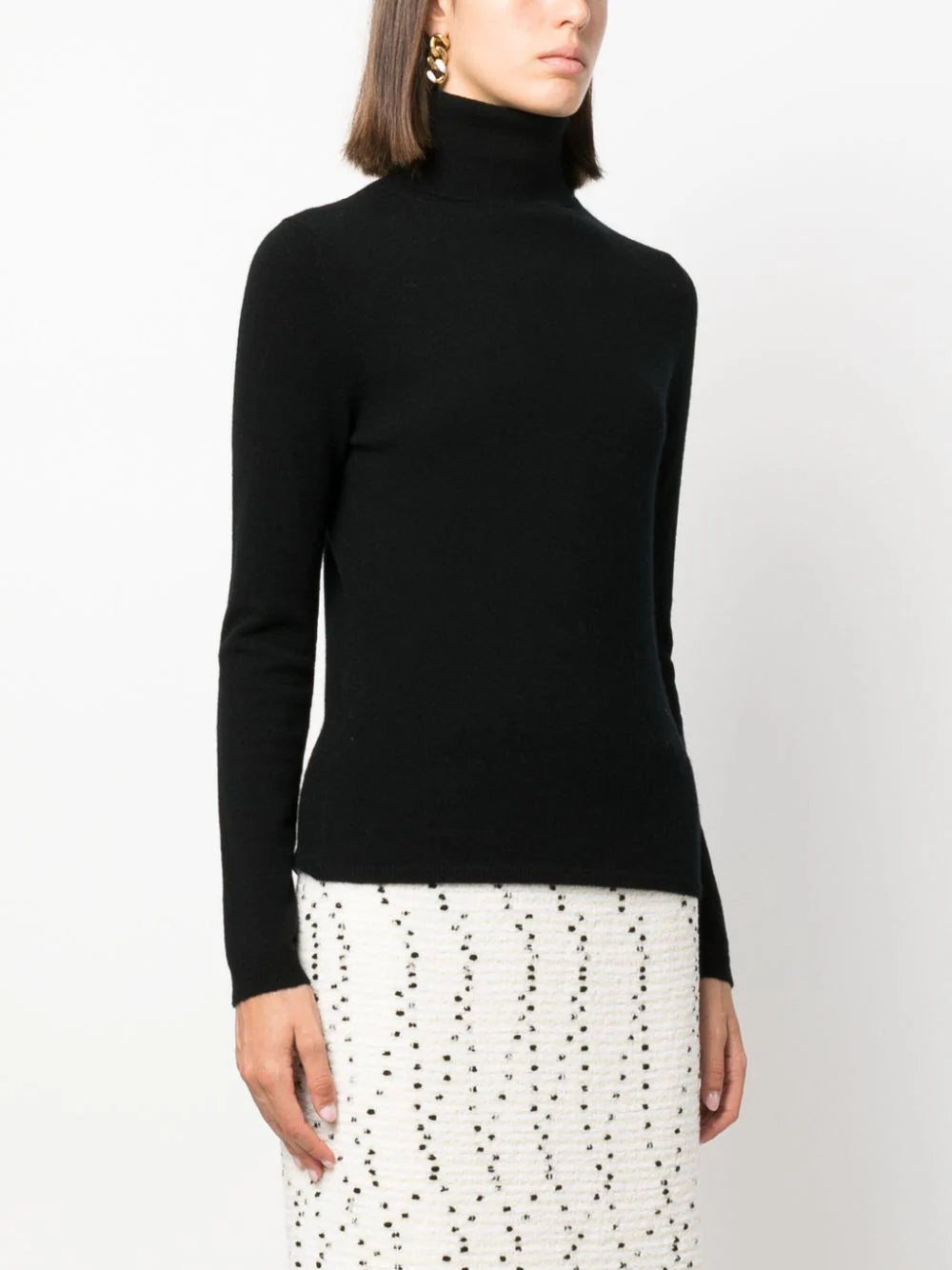 Turtleneck cashmere sweater, black