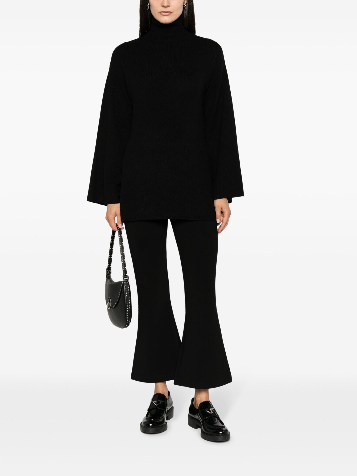 VILANNA cropped flared trousers, black