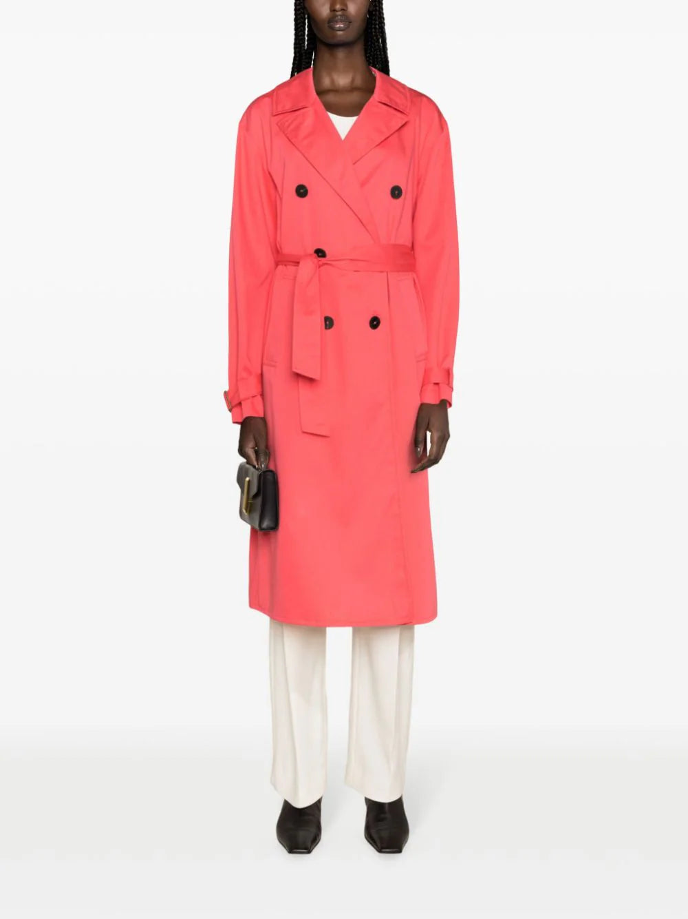 Waterproof gabardine trench, watermelon