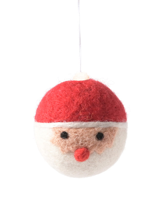 Woollen santa hanging ornament, red