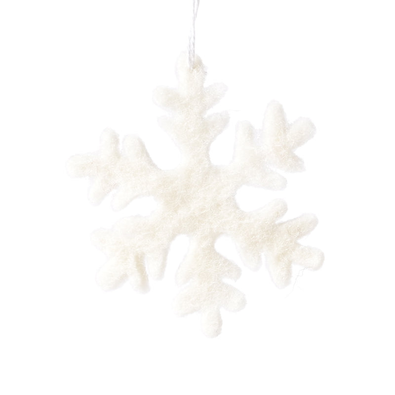 Snowflake woollen hanging ornament