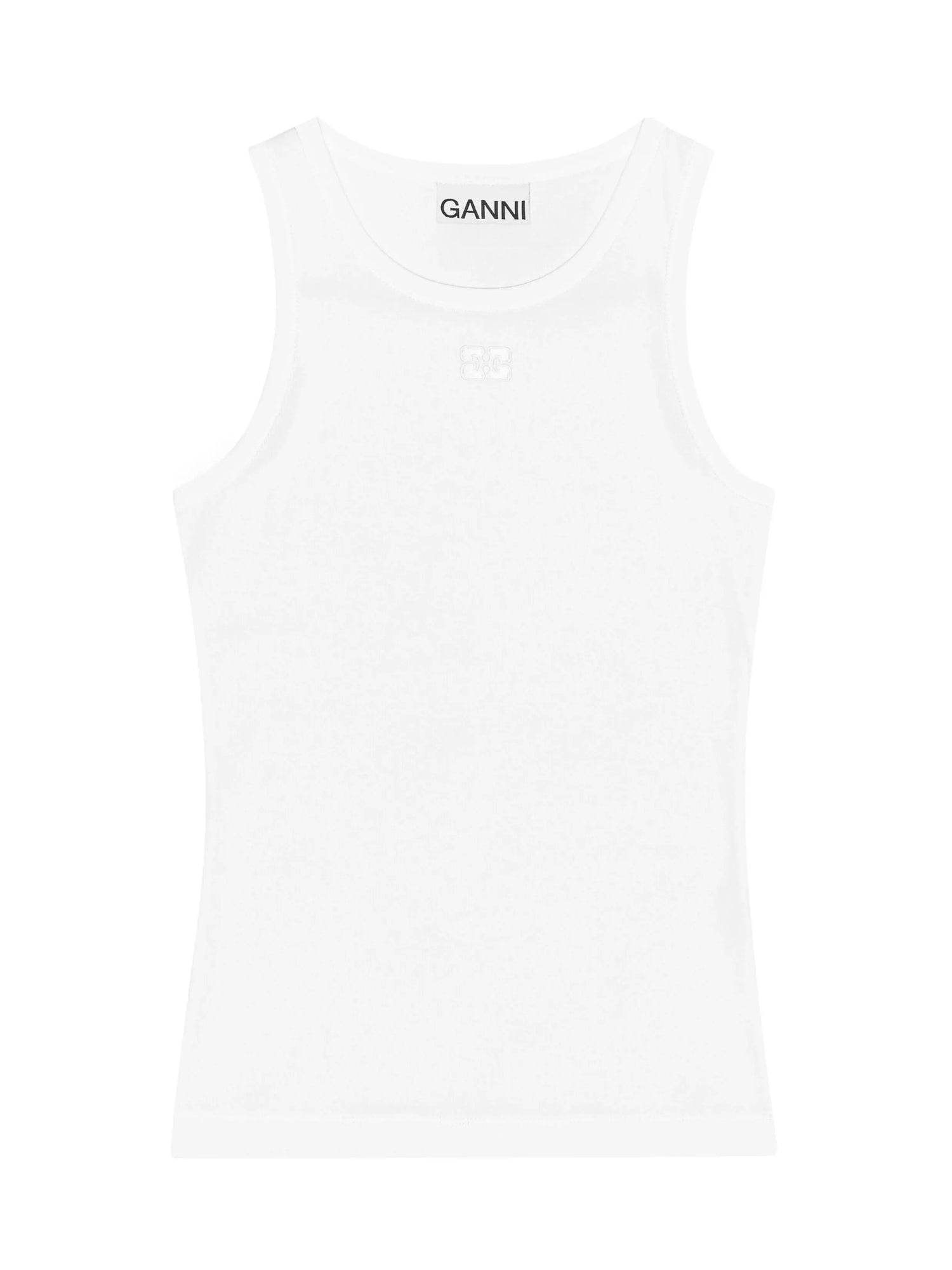 Soft Cotton Rib Tank Top, white