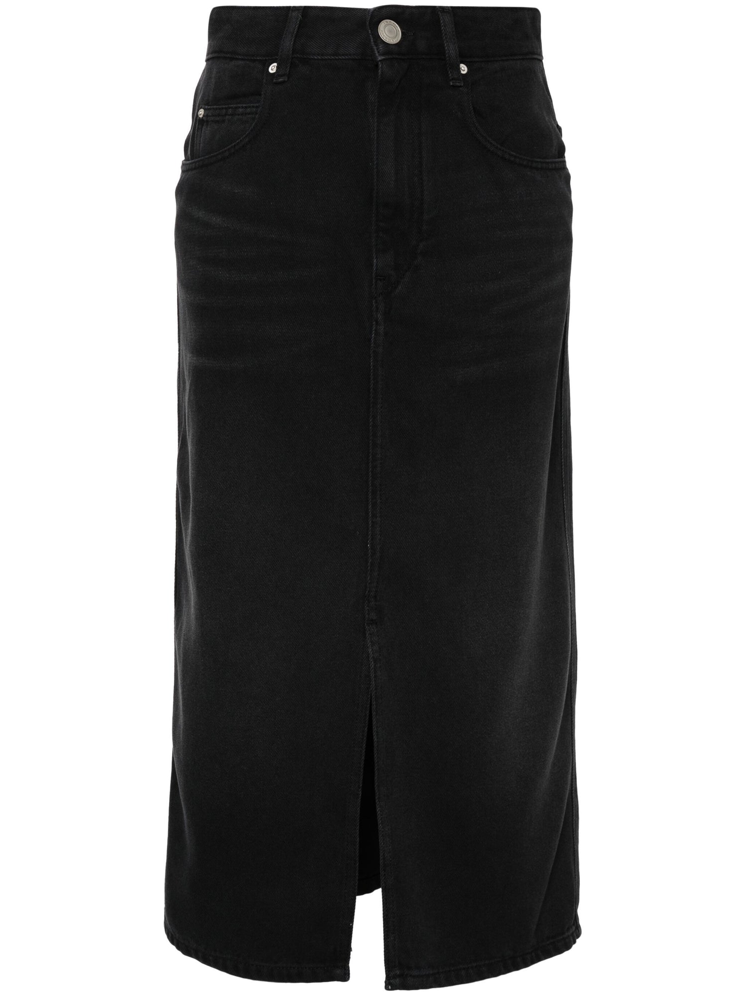 Tilauria fluid denim skirt, faded black