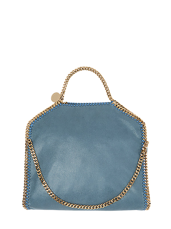 Falabella 3-chain bag alter suede, feather blue & light gold colour chain