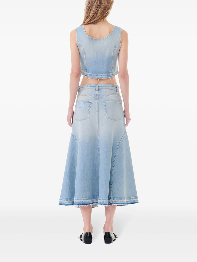 Tint Denim Midi Skirt, blue