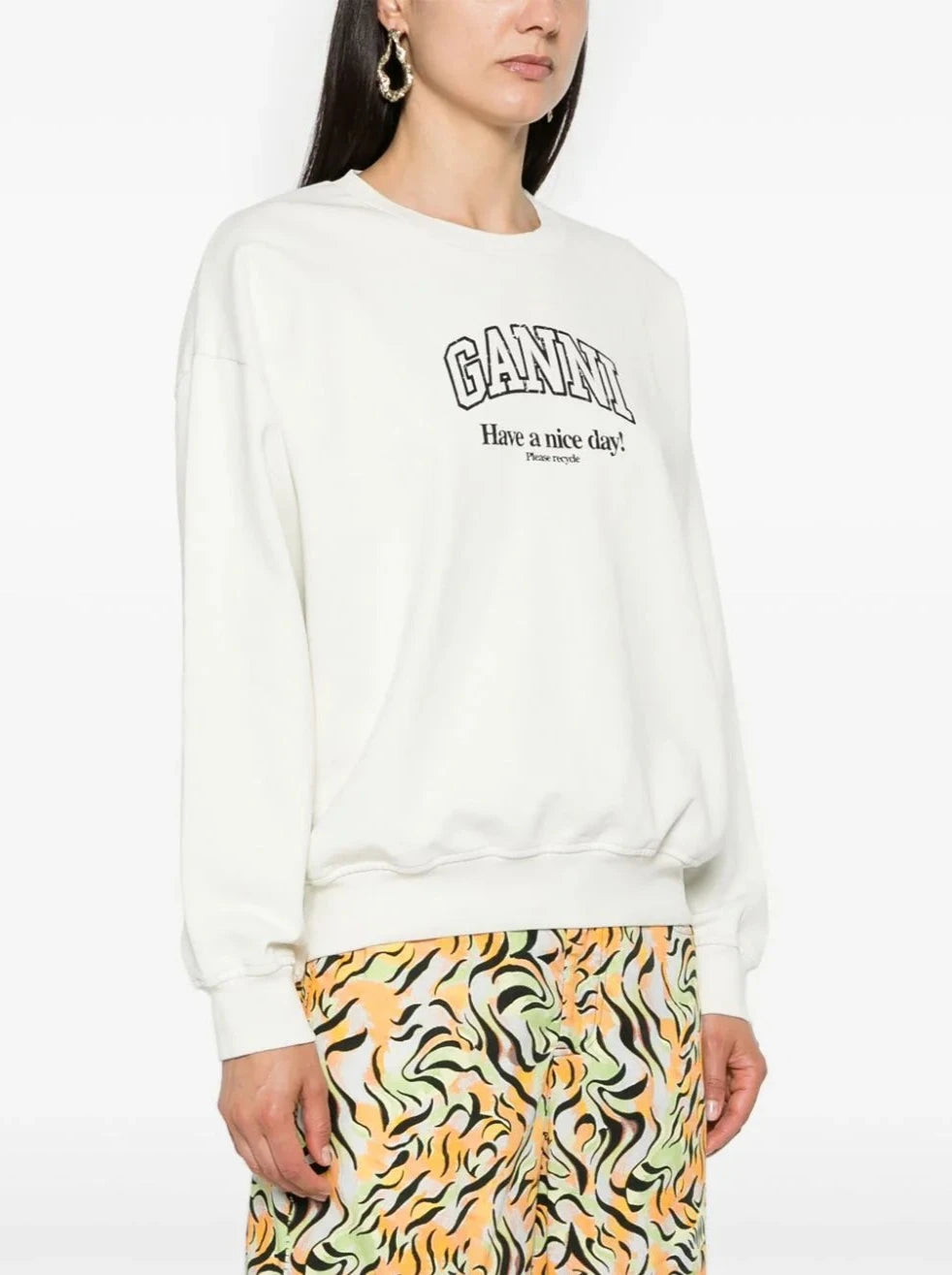 Isoli Ganni Oversized Sweatshirt, ivory