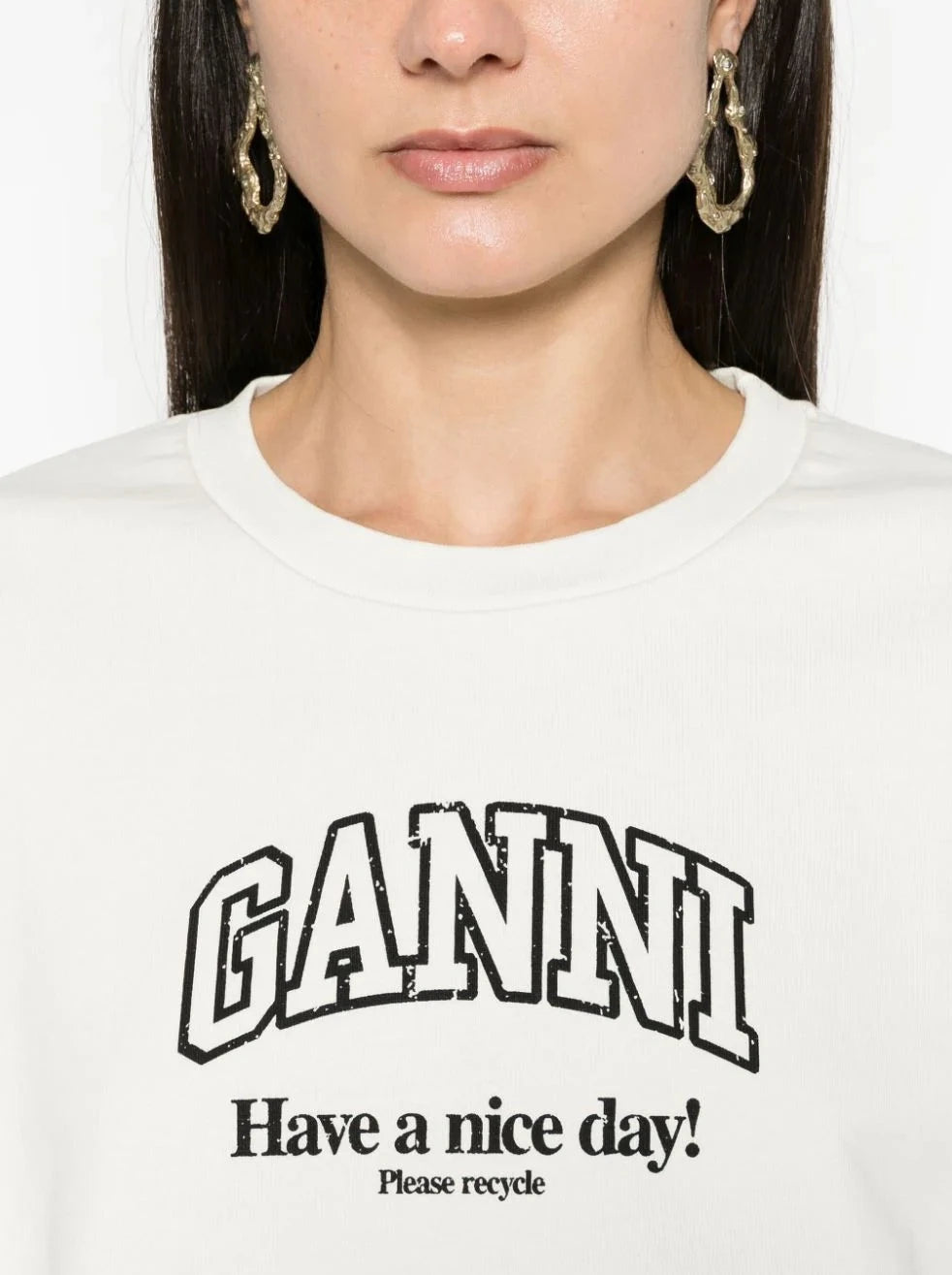 Isoli Ganni Oversized Sweatshirt, ivory