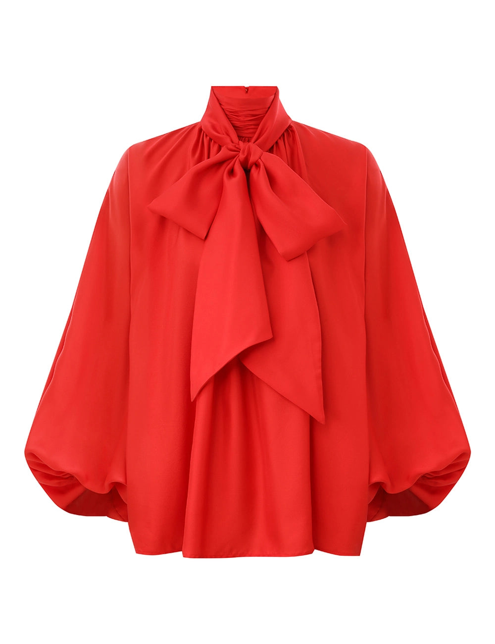 Crush Batwing Blouse, red