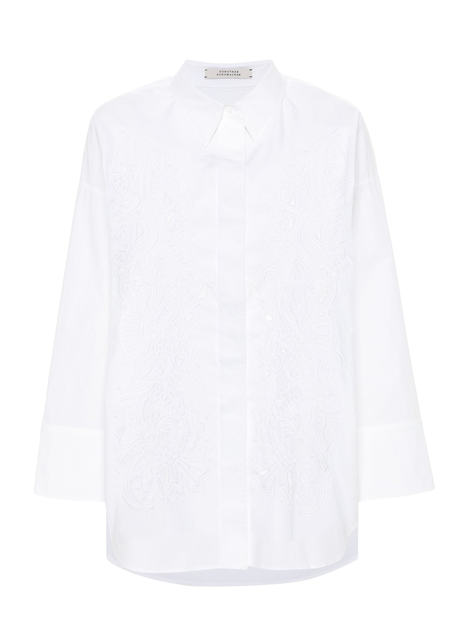 Poplin power blouse, white