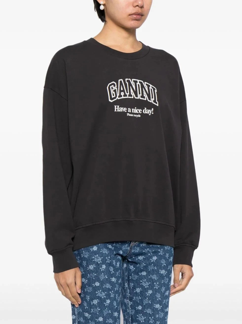 Isoli Ganni Oversized Sweatshirt, faded black