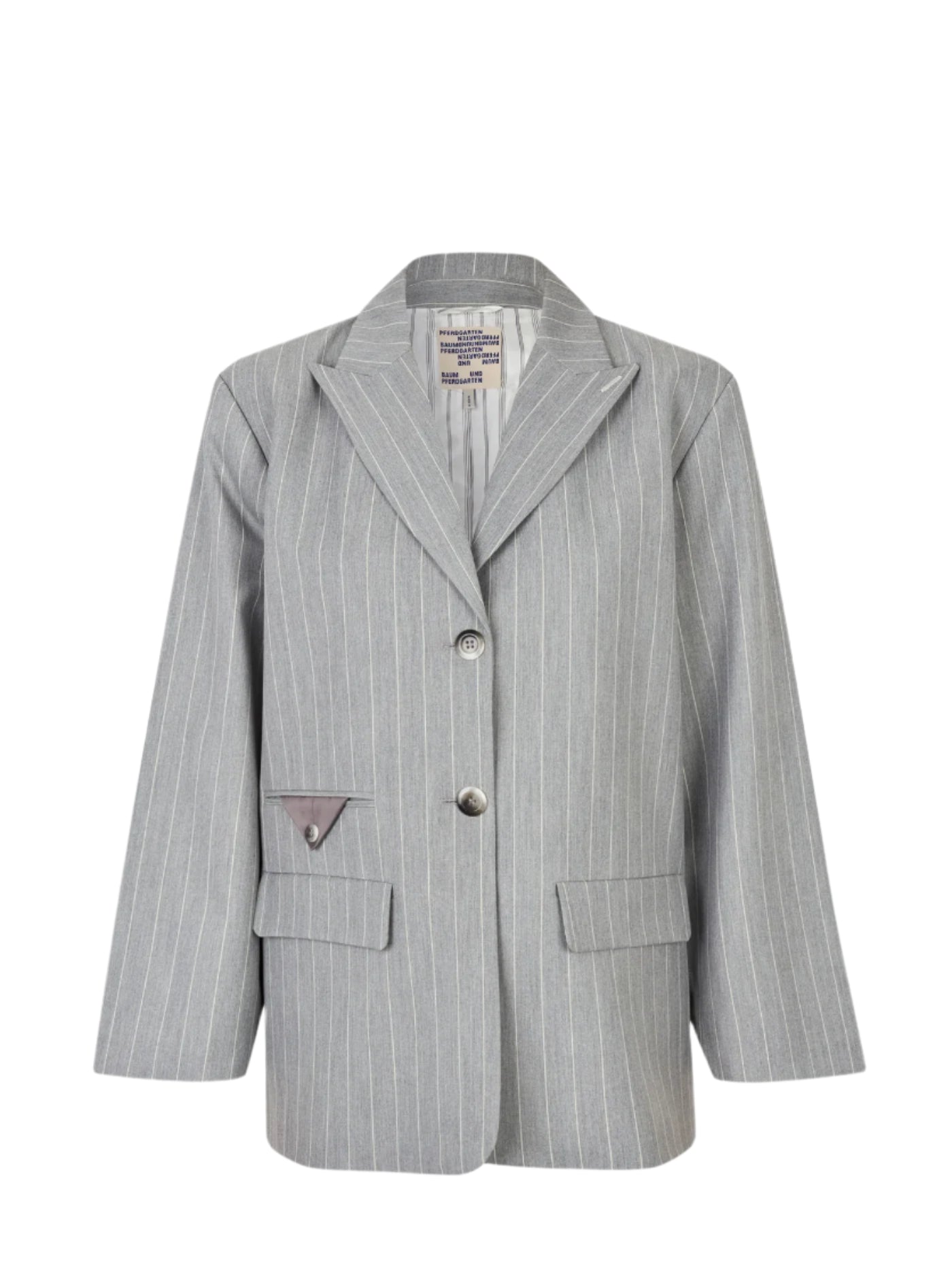 Babs blazer, grey wallstreet pin stripe