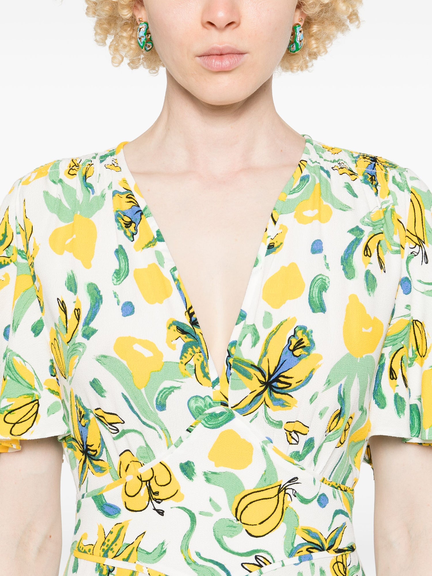 VIBEKE DRESS, brush floral yellow