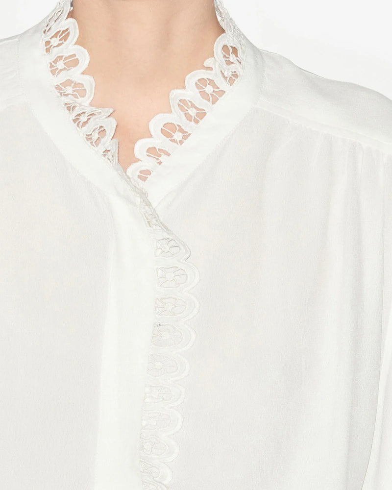 Estela broderie shirt, white