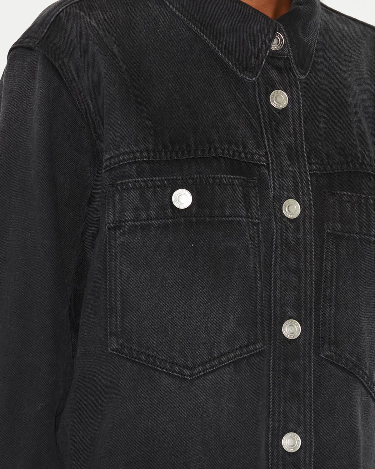 Talbot fluid denim shirt, faded black