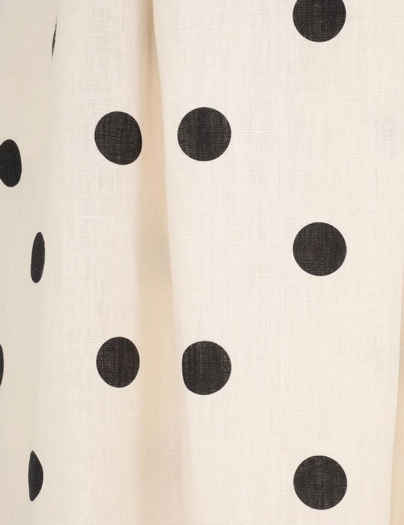 Crush V Neck Midi Dress, cream/black dot