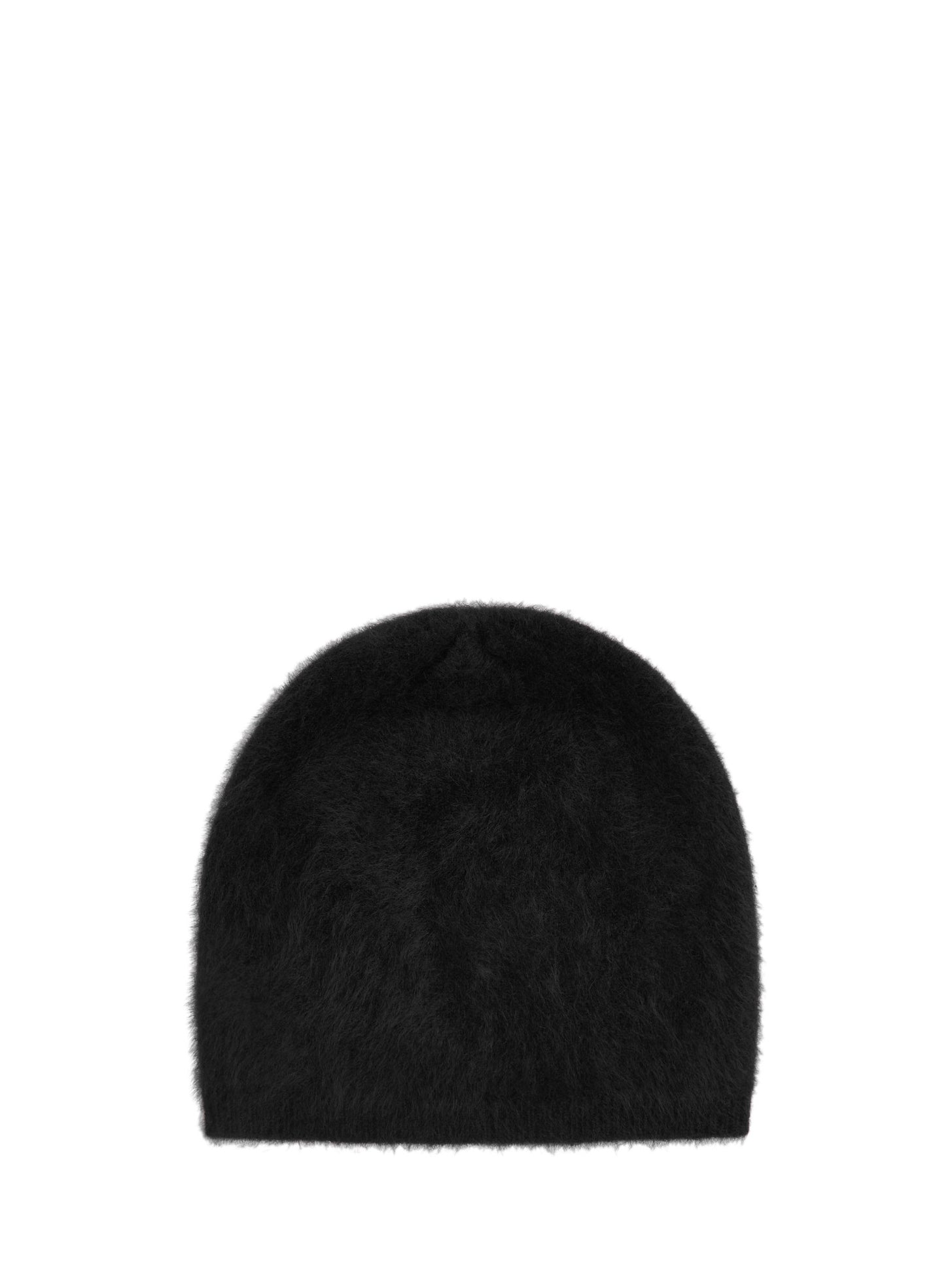 Brushed cashmere beanie, black