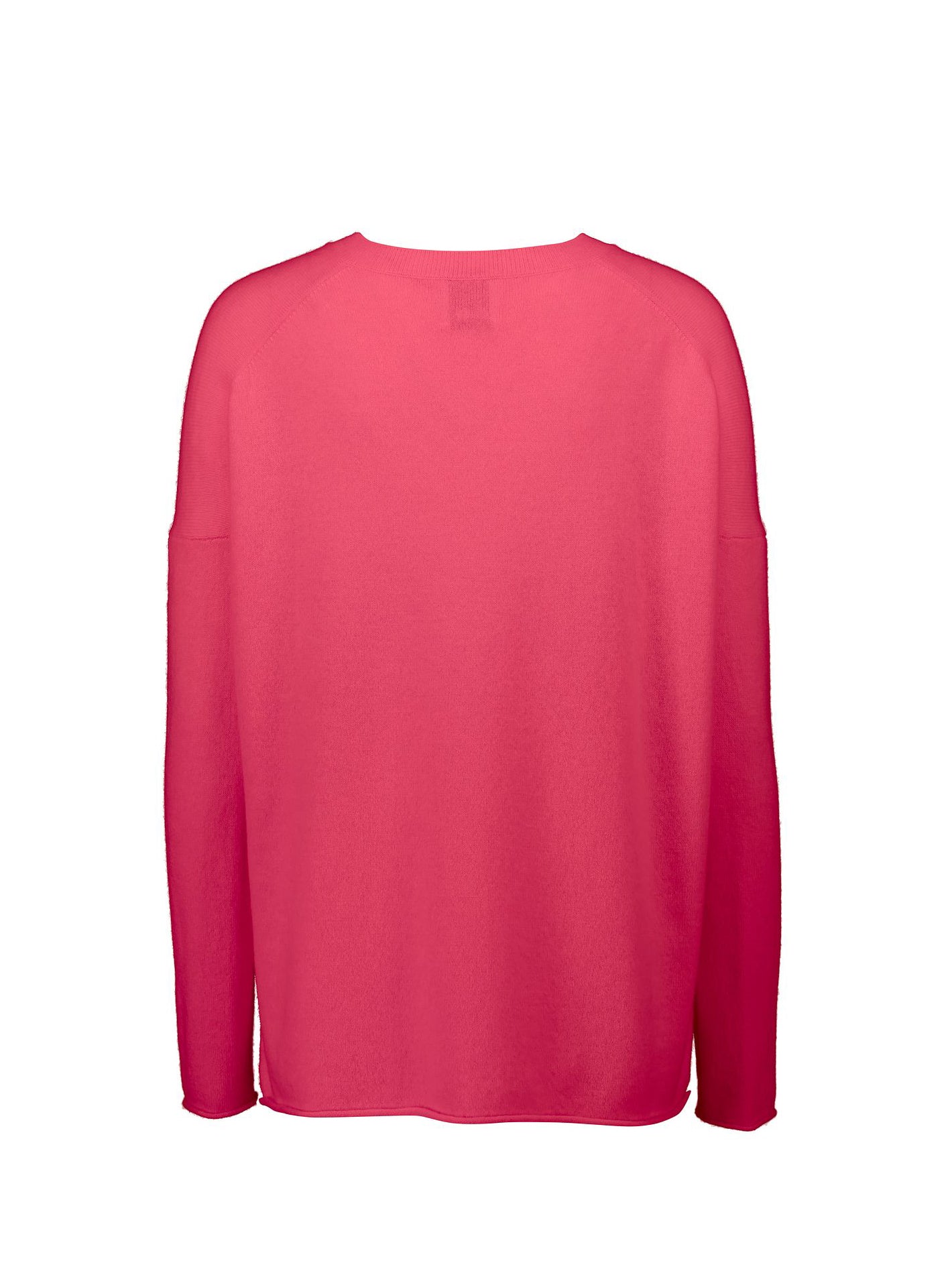 V-neck cashmere sweater, hot pink