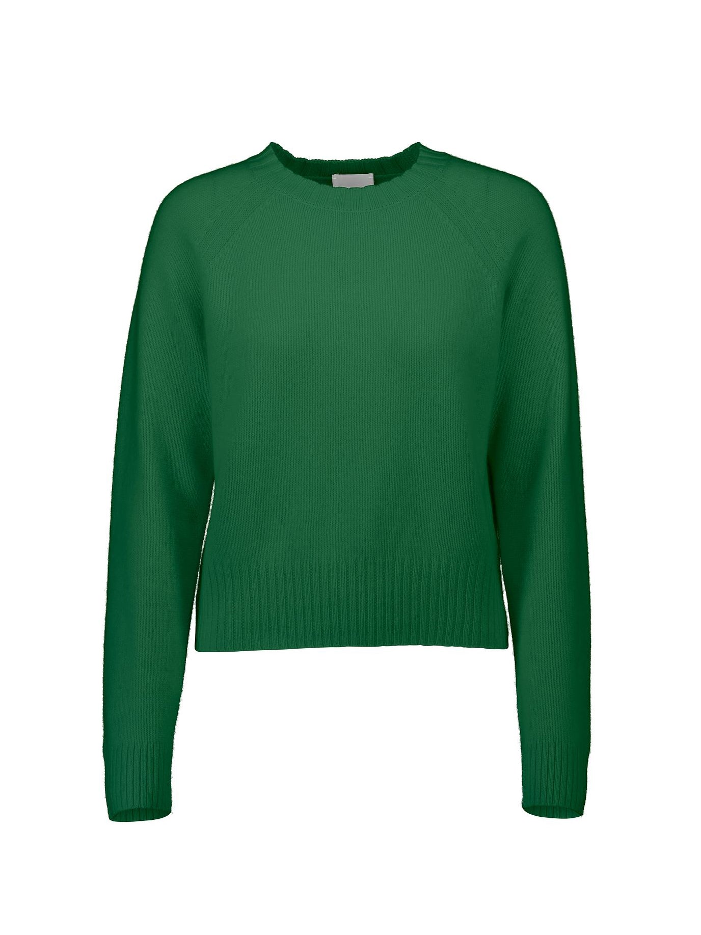 Round neck cashmere sweater, green